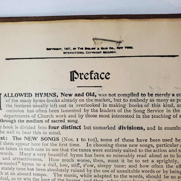 1909 Hallowed Hymns New And Old Gipsy Smiths Choir Special Edition plus membersh - Picture 5 of 8
